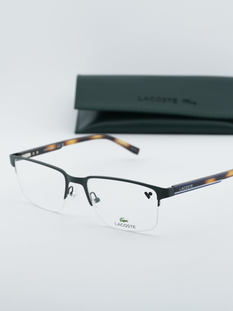 Lacoste L2279 N 201 Rectangle 55mm Eyeglasses - Black / Brown